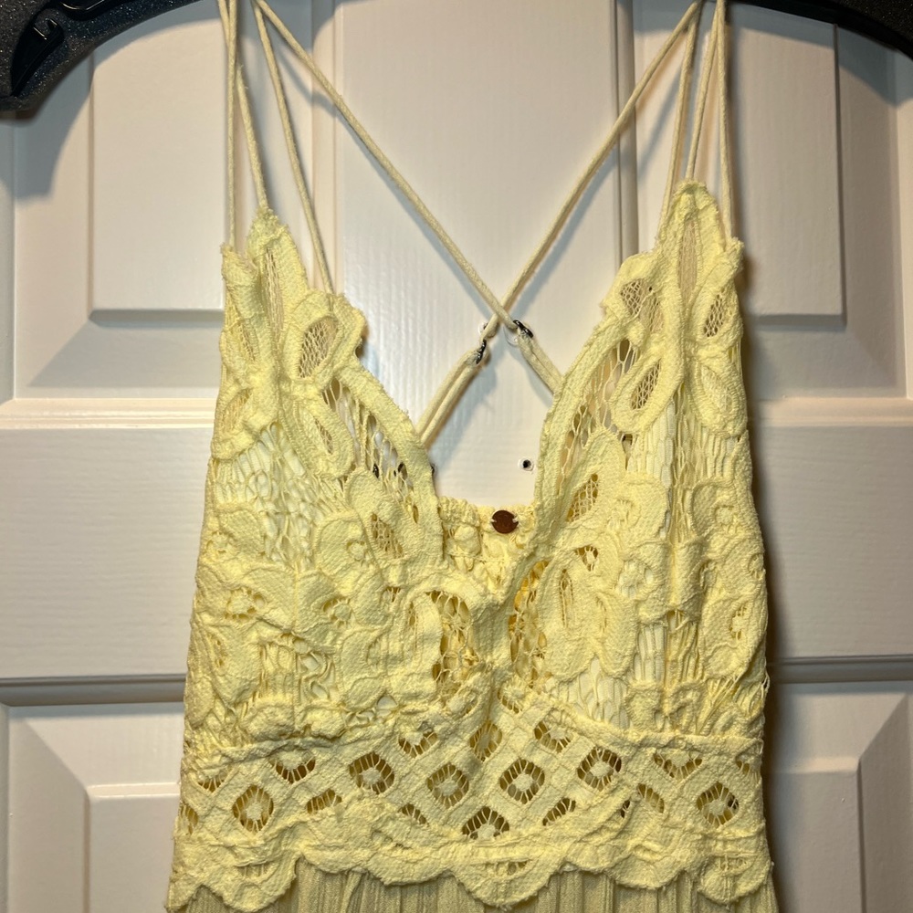 Free people lace yellow summer dress